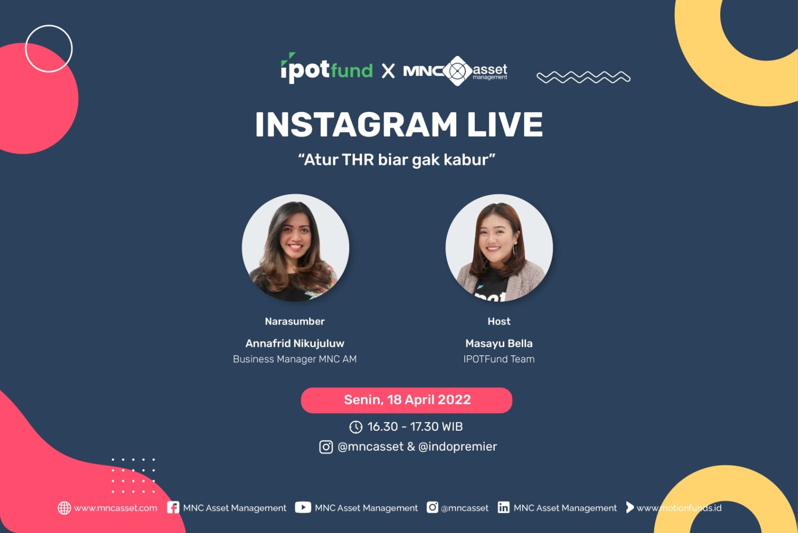 Cara Atur THR Biar Enggak Kabur, Simak IG Live MNC Asset x Indo Premier Sore Ini! (FOTO: MNC Media)