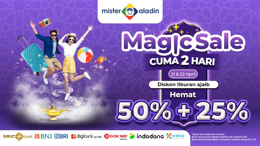 Traveling Nggak Pakai Mikir, Serbu Promo Magic Sale Diskon 50+25% Hanya di Mister Aladin (foto: MNC Media)