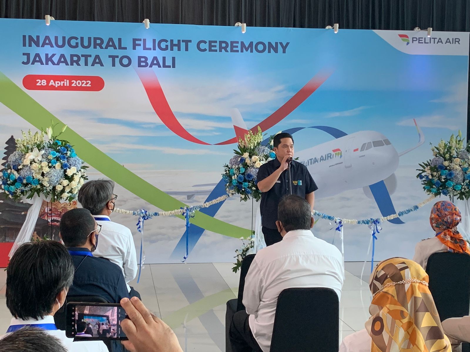 Pelita Air Terbang Hari Ini, Erick: Harus Jadi Backbone Penerbangan Maskapai Domestik. (Foto: MNC Media)