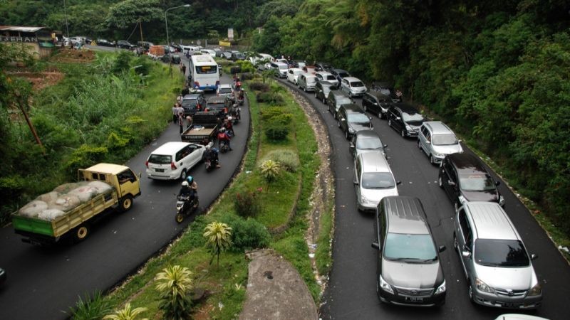 Begini Rekayasa Lalin Jalur Puncak Bogor saat Libur Tahun Baru 2024. (Foto MNC Media)