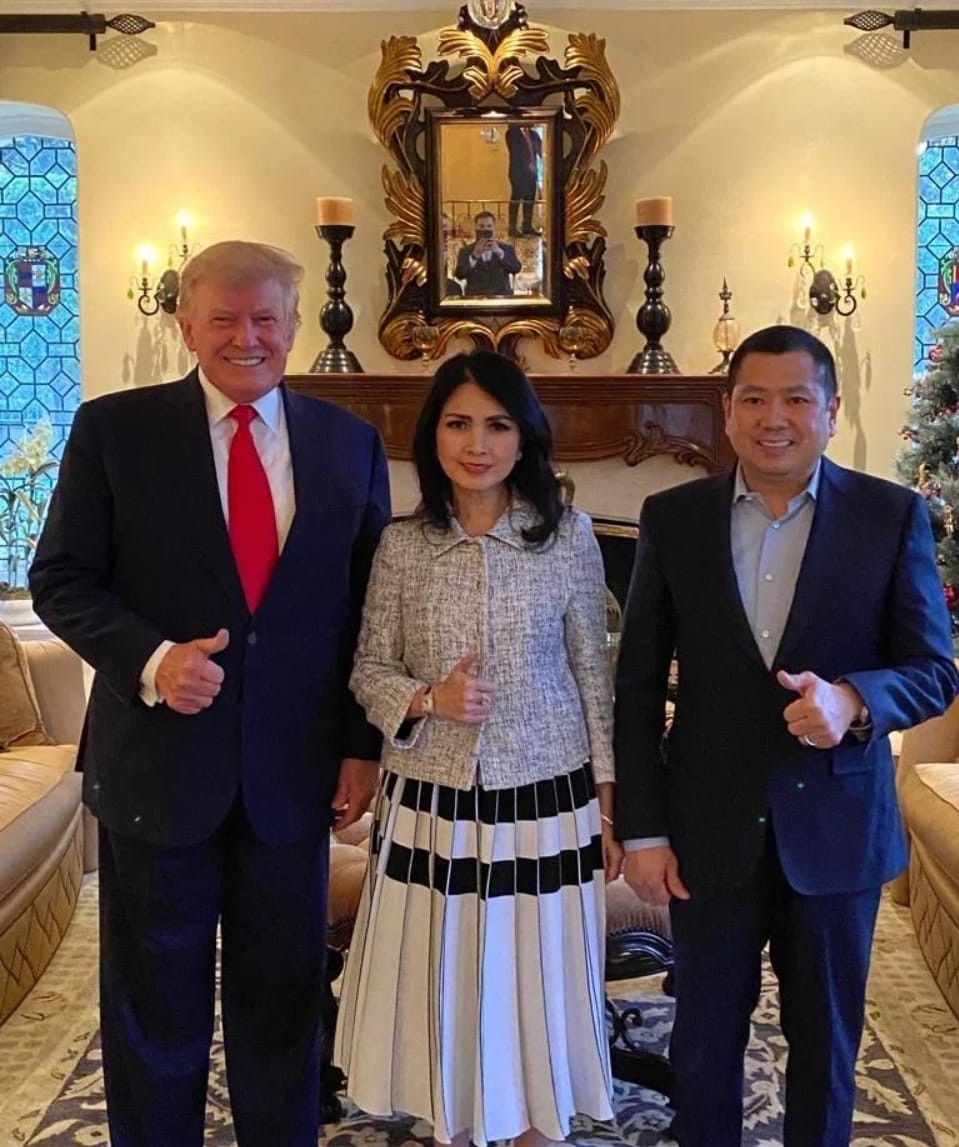 Datang ke AS, Hary Tanoesoedibjo dan Liliana Bertemu dengan Donald Trump