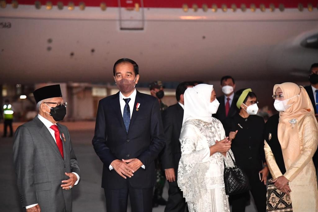 Sudahi Kunjungan ke AS dan Abu Dhabi, Jokowi Tiba di Indonesia. (Foto: MNC Media)