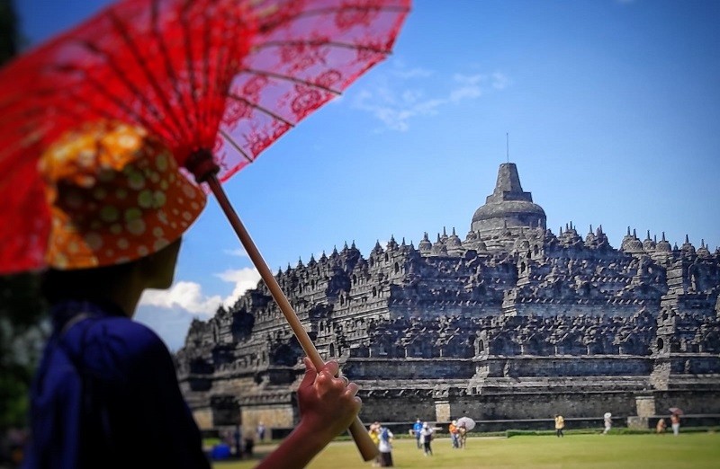 Begini Sistem Pembatasan Jumlah Pengunjung Candi Borobudur. (Foto MNC Media)