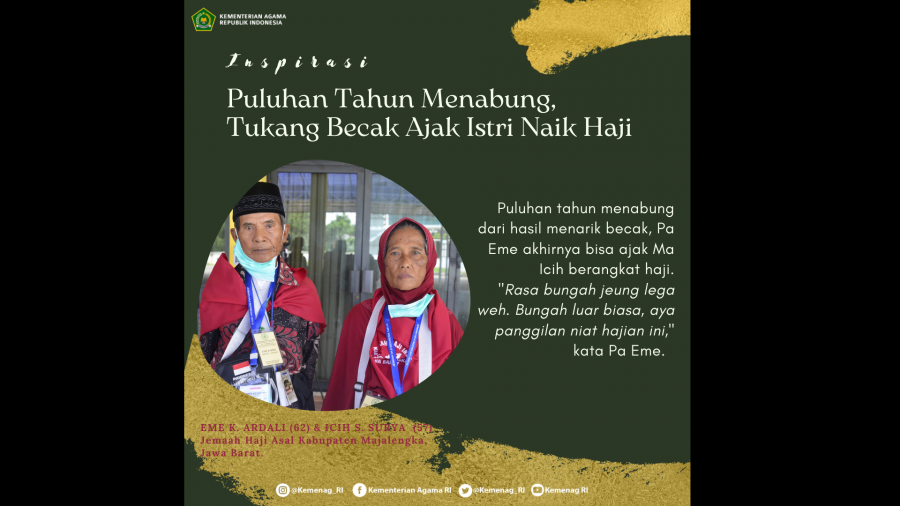 Salut! Ini Kisah Tukang Becak Naik Haji, Berhasil Nabung Puluhan Tahun (FOTO:Kemenag)