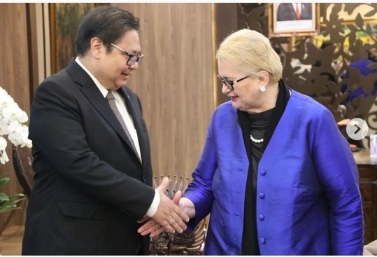 Bertemu Menlu Bosnia, Menko Airlangga Bahas Peluang Kerja Sama Pertahanan hingga Pendidikan (FOTO: MNC Media)