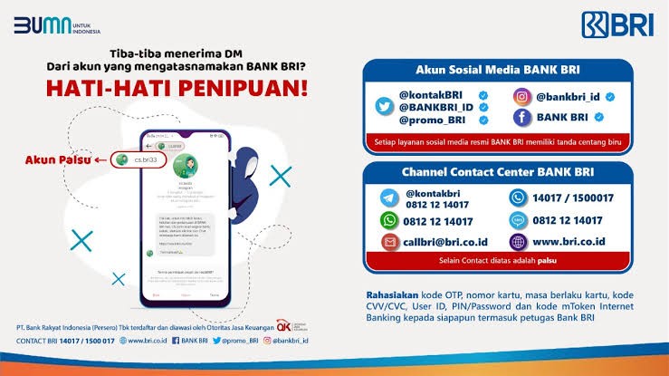 Hindari Penipuan Mengatasnamakan Bank, Ini Saran Penggiat Keamanan Informasi Untuk Masyarakat. (Foto: Bank BRI/Adv)