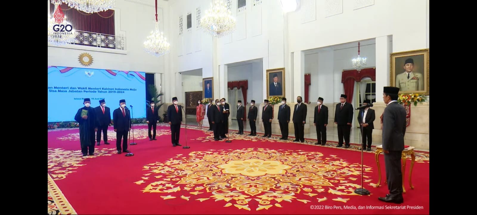 Presiden Lantik Menteri dan Wamen Baru, Istana Singgung Masalah Minyak Goreng Curah. (Foto: YouTube Setpres)