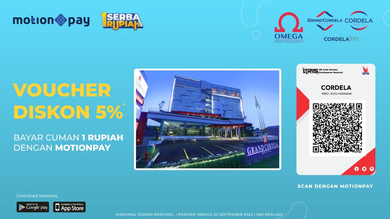 Hanya Bayar Rp1 Langsung Bisa Menginap di Hotel Cordela, Yuk Serbu Voucher Diskon dari MotionPay! (FOTO:MNC Media)