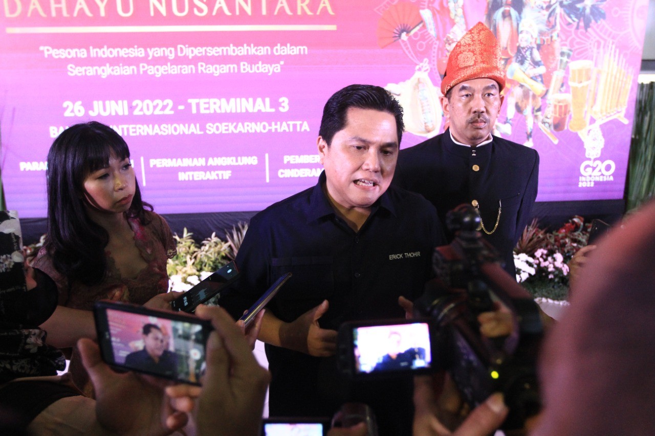 Menteri BUMN Dorong Bandara Soetta Jadi Etalase Kebudayaan dan Kesenian Indonesia (foto: MNC Media)