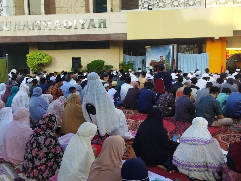 Salat Id Hari Ini, Begini Suasana Jamaah di Gedung Dakwah Muhammadiyah. (Foto: MNC Media)