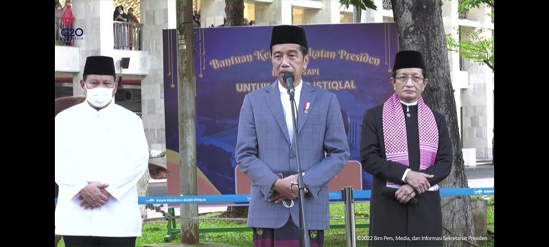 Presiden Jokowi Maknai Idul Adha Sebagai Momentum Menebar Kebaikan dan Kebahagiaan. (Foto: Biro Pers Presiden)
