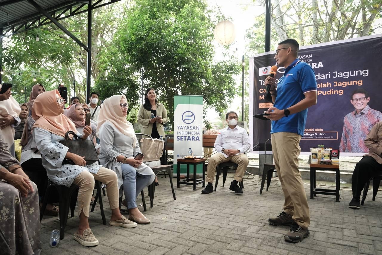 Sandiaga Uno Dorong Pengolahan Jagung Gorontalo Agar Bisa Bersaing di Pasar Global. (Foto: MNC Media)