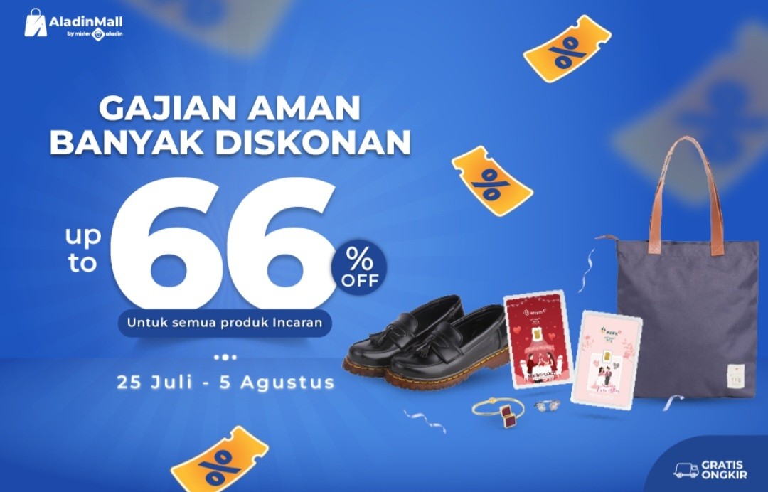 Baru Gajian?Ada Banyak Diskonan dari Perhiasan hingga Fesyen hanya di AladinMall by Mister Aladin (FOTO:Dok Ist)
