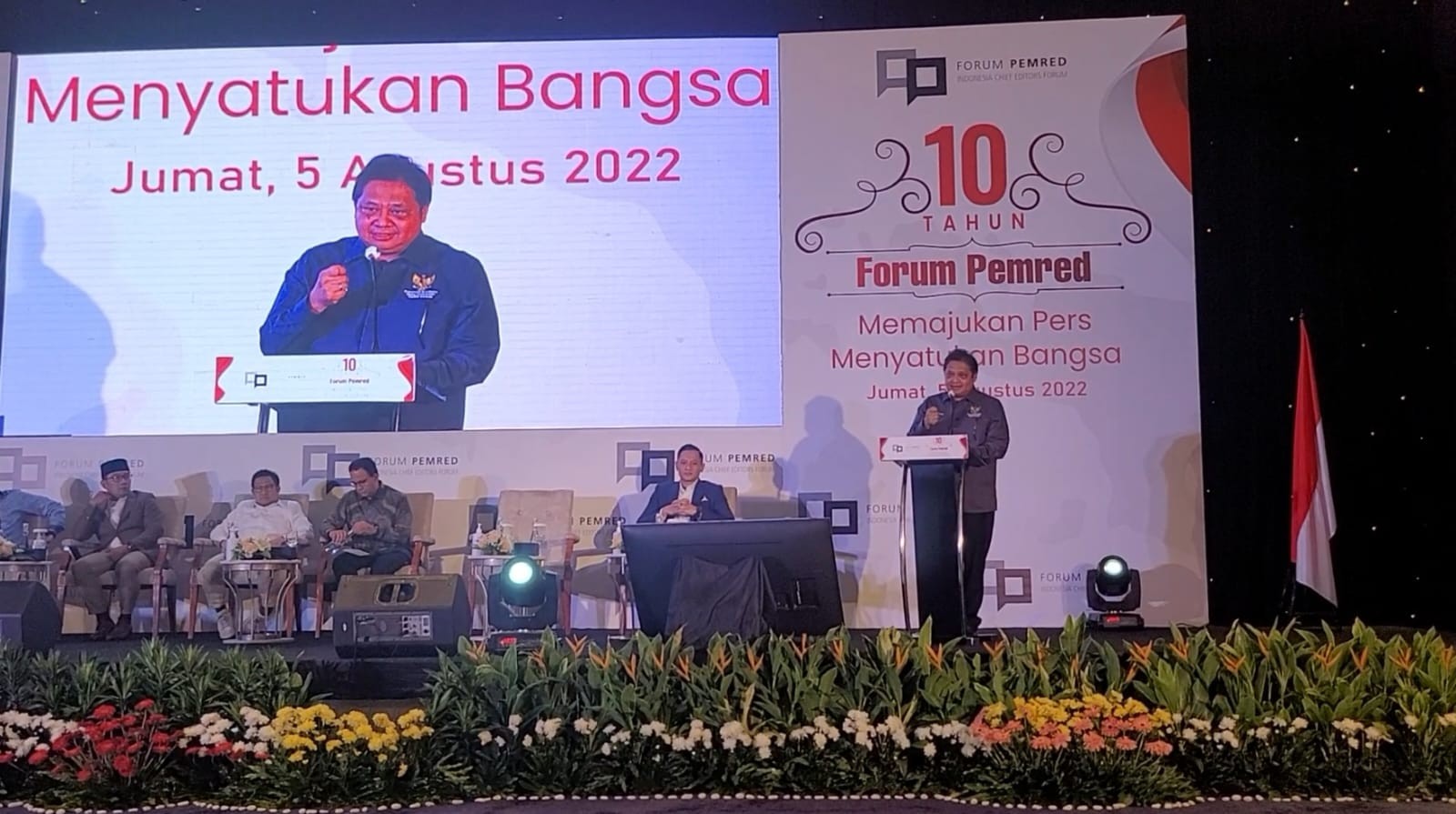 Menko Airlangga Bicara Pertumbuhan Ekonomi hingga Indonesia Sehat di HUT Forum Pemred (FOTO: MNC Media)