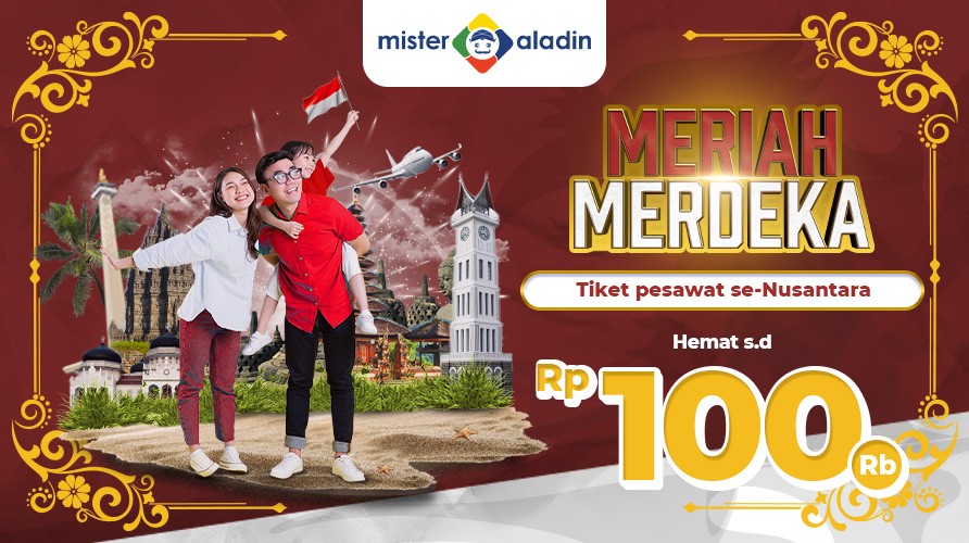 Merdeka! Mister Aladin Beri Diskon Rp100.000 untuk Terbang se-Nusantara. (Foto: MNC Media)