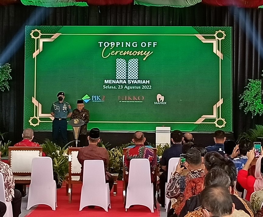 Wapres Resmikan Topping Off Menara Syariah, Jadi Pusat Keuangan Syariah Pertama di RI (Foto: Binti Mufarida)