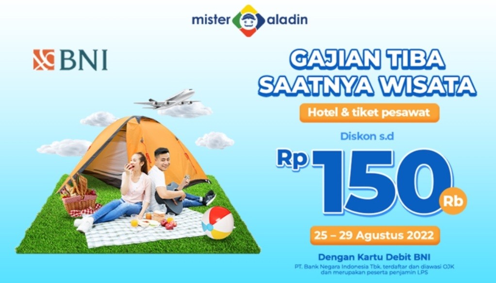 Sudah Gajian? Yuk Cek Mister Aladin, Ada Diskon Hotel dan Tiket Pesawat hingga Rp150.000  (FOTO:MNC Media)