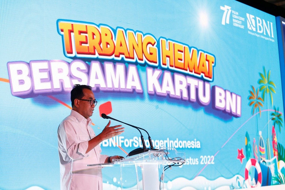 BNI menggandeng Garuda Indonesia dan Lion dalam meluncurkan Program Terbang Hemat Bersama BNI 2022 belum lama ini.