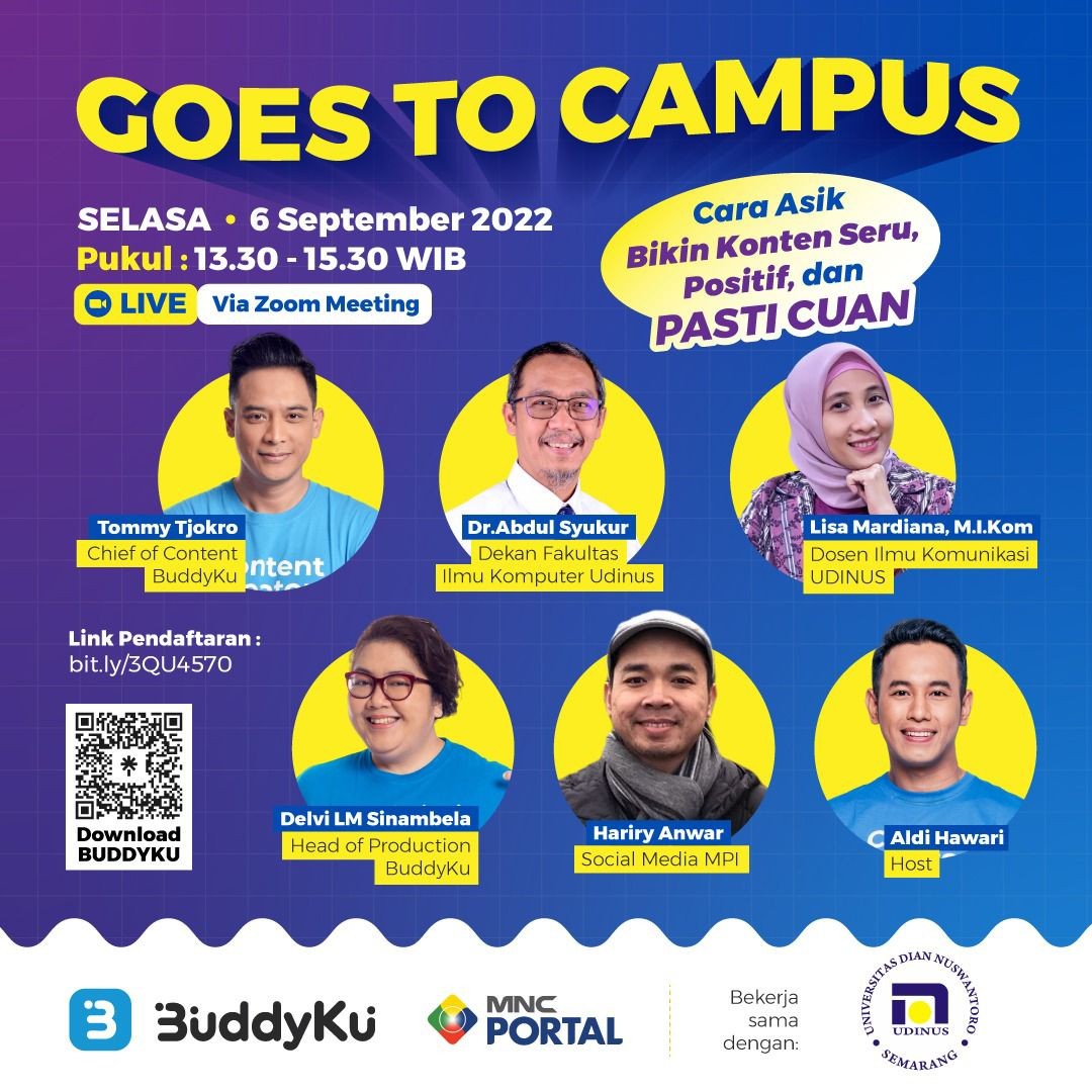 Mau Belajar Bikin Konten Menarik? Ikutan BuddyKu Goes to Campus UDINUS, Yuk! Foto: MNC Media