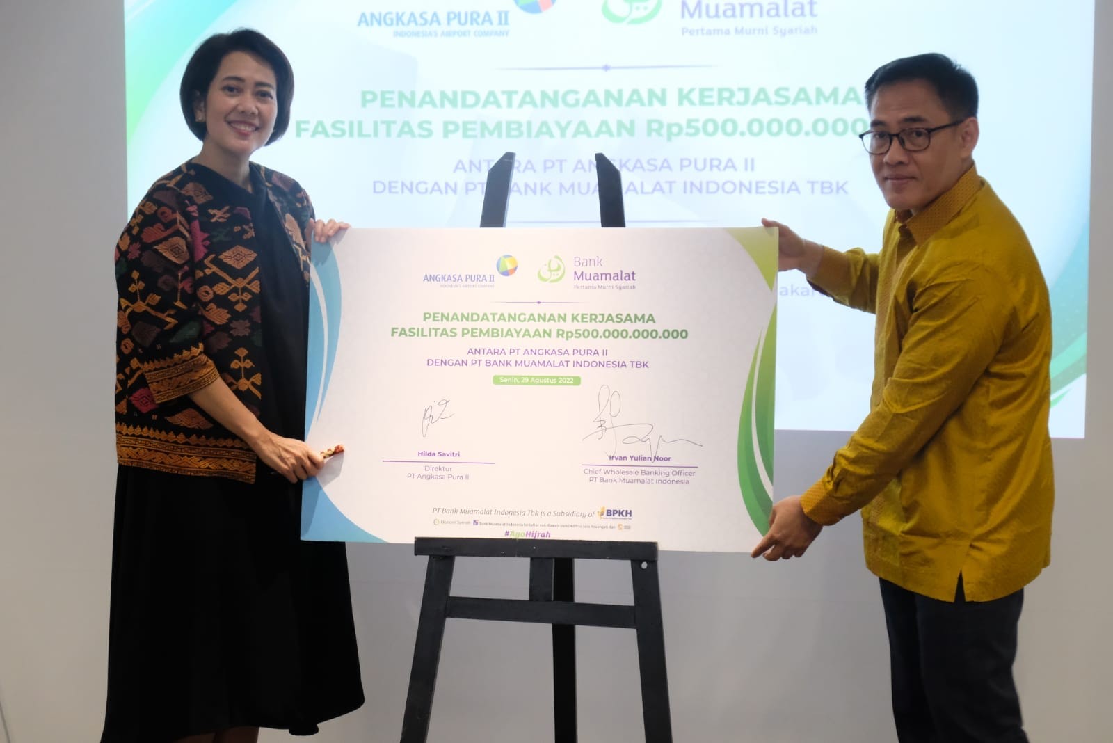 Bank Muamalat Kucurkan Pembiayaan Rp500 Miliar ke AP II. (Foto: Viola Triamanda/MNC Media)