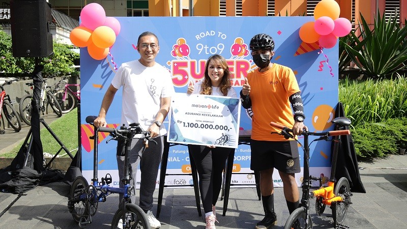 Motion Life Rangkul 9to9 Beri Proteksi Asuransi Komunitas Sepeda Rp1,1 M (Foto:  Rizky Fauzan/MPI)