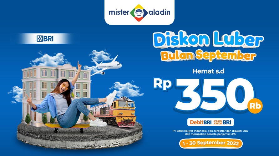 Pesan Hotel, Pesawat, dan Kereta di Mister Aladin, Ada Diskon hingga Rp350.000. (Foto: MNC Media)