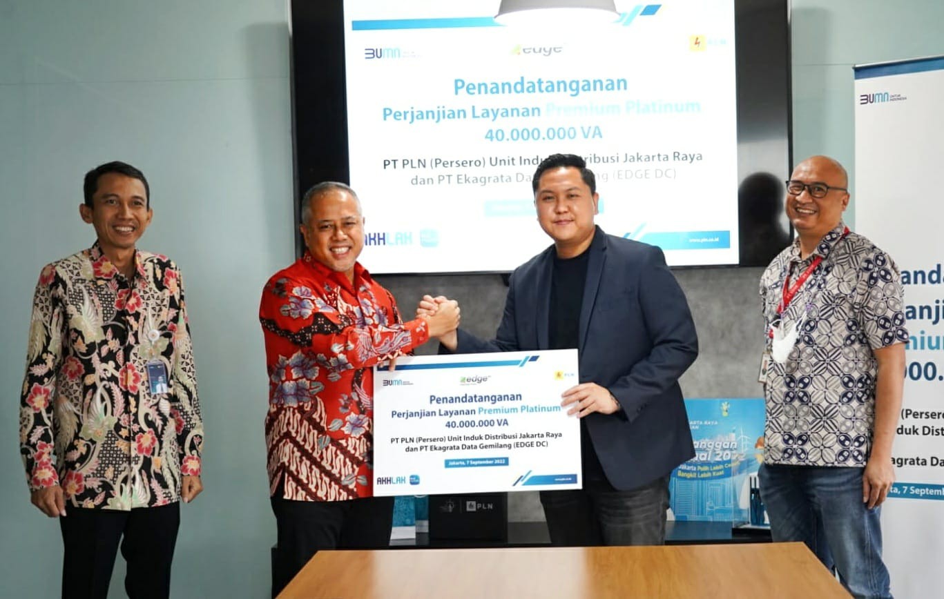 PLN Tambah Listrik Premium 40 MVA ke Perusahaan Data Center. (Foto: PLN/Adv)
