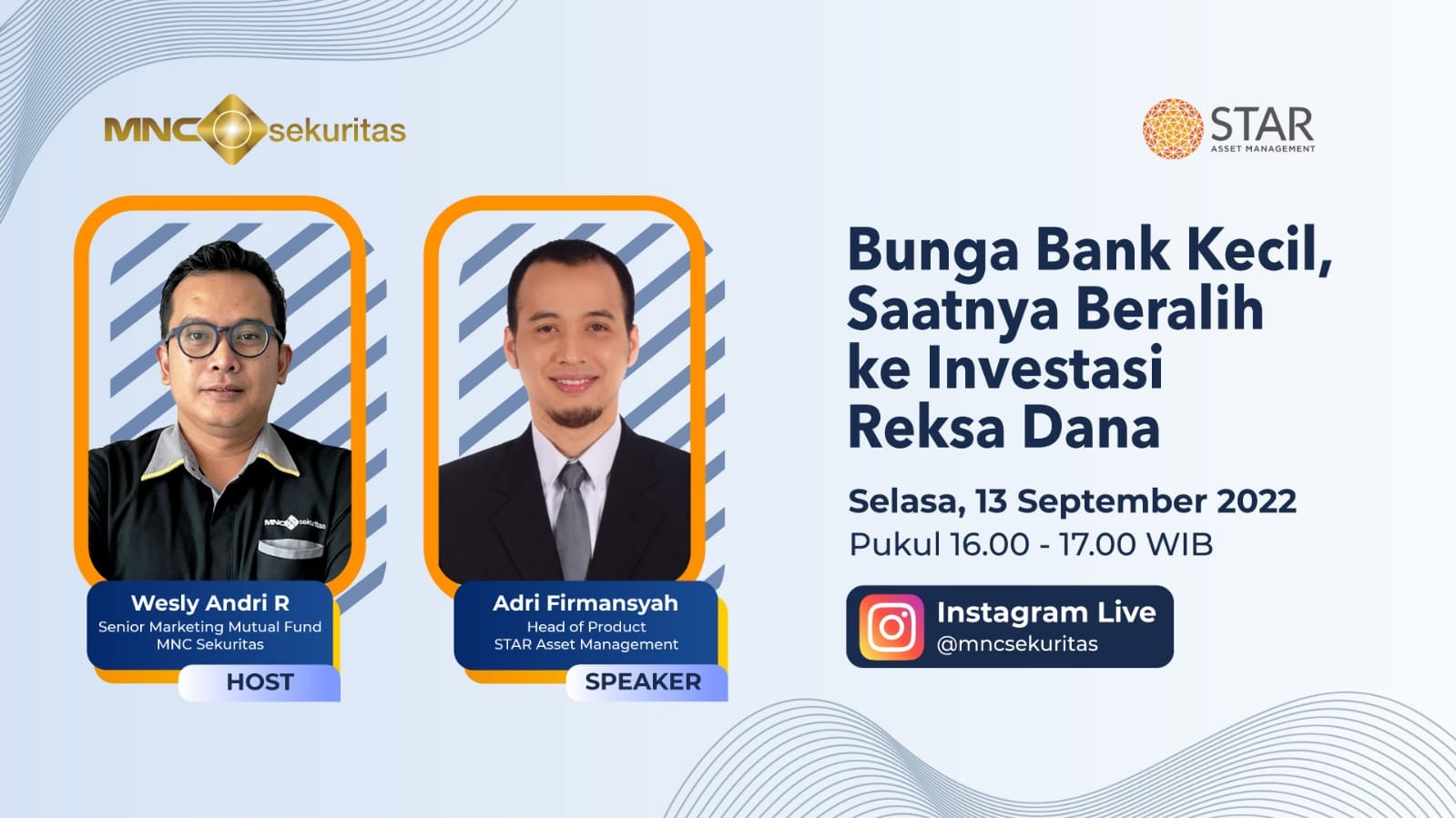 IG Live Hari Ini: Bunga Bank Kecil, Saatnya Beralih ke Investasi Reksa Dana (FOTO: MNC Media)