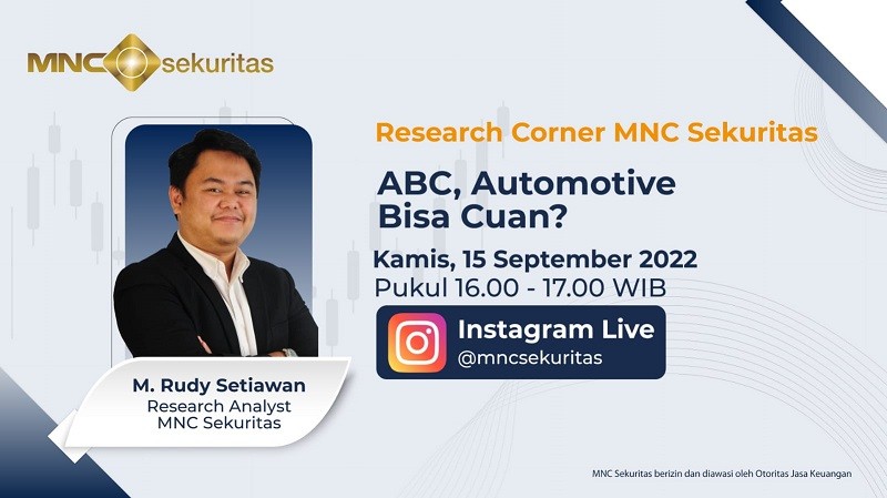Yuk Nonton IG Live Research Corner Hari Ini: ABC, Automotive Bisa Cuan? (Foto: MNC Media)