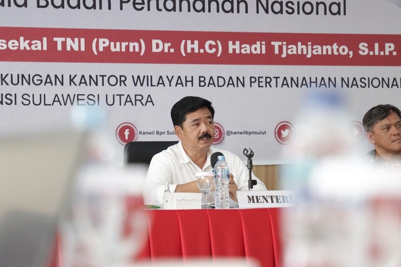 Menteri Hadi Targetkan Seluruh Bidang Tanah di Sulawesi Utara Terdaftar Pada 2024 (Foto: Istimewa).
