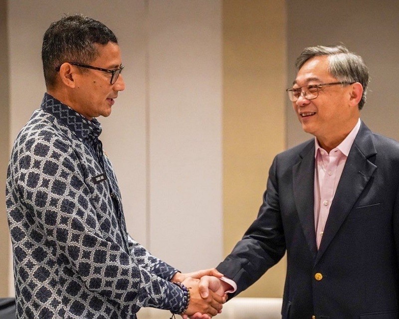 Sandiaga Bertemu Menteri Perdagangan Singapura Bahas Potensi Wisatawan Kapal Pesiar. (Foto: MNC Media).