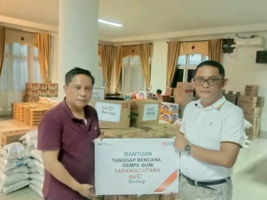 Tapanuli Utara Diguncang Gempa, BNI Salurkan Bantuan Tanggap Darurat  (Foto: MNC Media)