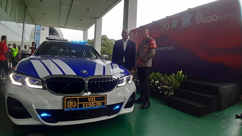 BMW Beri Mobil Listrik ke Polri untuk Pengamanan KTT G20. (Foto: MNC Media)