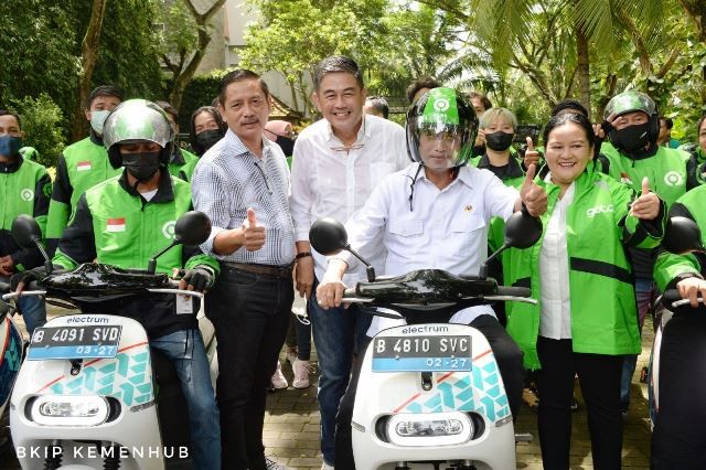Ojek Motor Listrik Resmi Jadi Angkutan Pengumpan di KTT G20 (Foto: MNC Media)