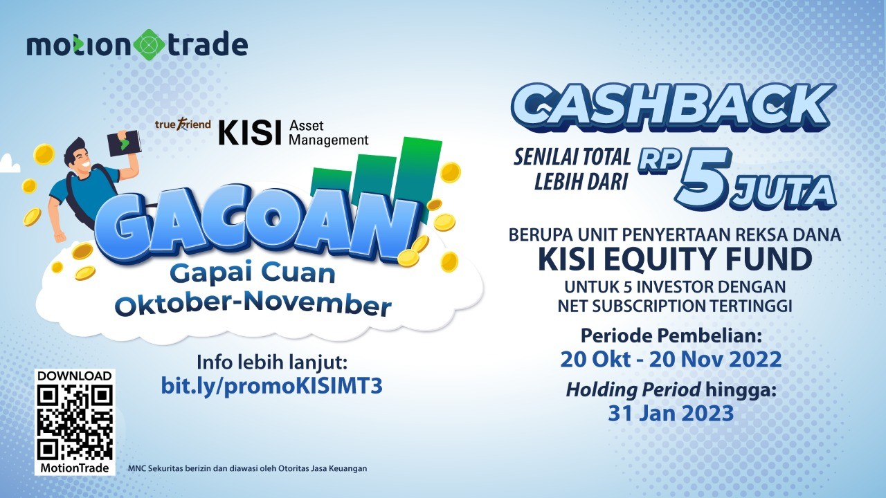 Menangkan Cashback hingga Rp2 Juta dari KISI Asset Management di MotionTrade. (Foto: MNC Media)
