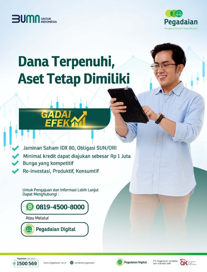 Penting! Ternyata Saham dan Obligasi Bisa Jadi Agunan untuk Hadapi Masa Resesi yang Mengintai. (Foto: Pegadaian)