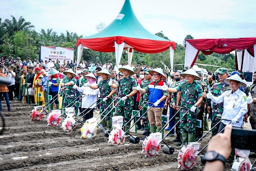 PT Pertamina Hulu Rokan dan TNI AD Olah Lahan 100 Hektare untuk Tanaman Pangan. (Foto: Dok Pertamina/Adv)