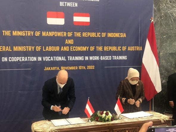 Kemenaker Sepakati MoU dengan Austria, Tingkatkan Skill Pekerja Migran RI. Foto: MNC Media.