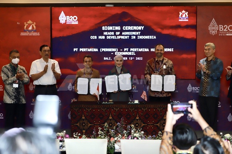 Pemerintah Dukung Kerja Sama Pertamina-ExxonMobil dalam Wujudkan Net Zero Emission. (Foto: Rizky Fauzan/MNC Media)