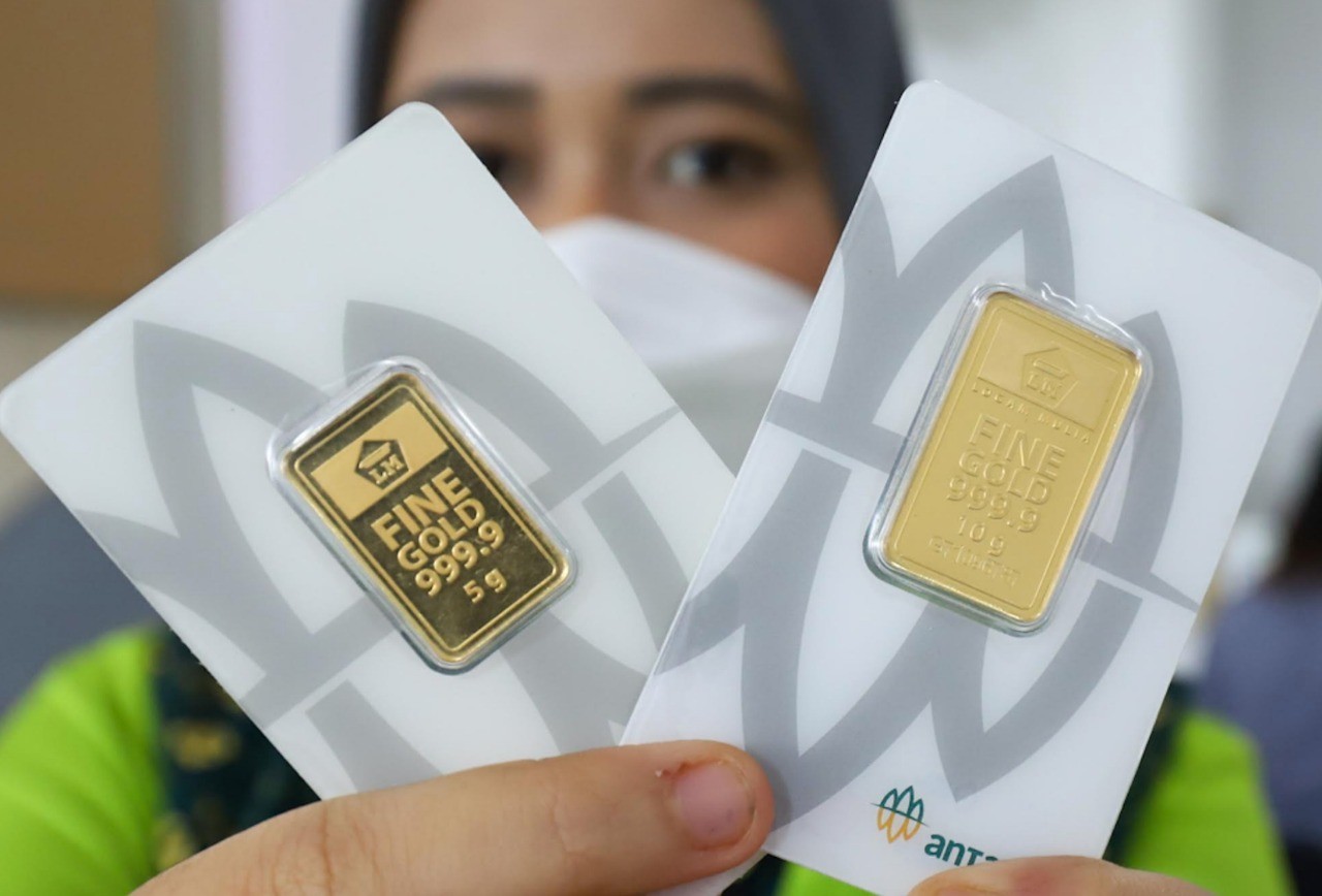 Harga Emas Antam Hari Ini Merosot Rp10.000, Masih Betah di Sejutaan. (Foto MNC Media).