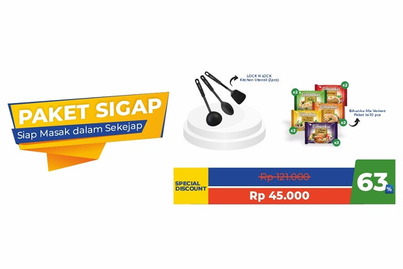 Borong Paket SIGAP Cuma Rp45 Ribu di AladinMall, Masakan Selesai dalam Sekejap. (Foto: MNC Media).