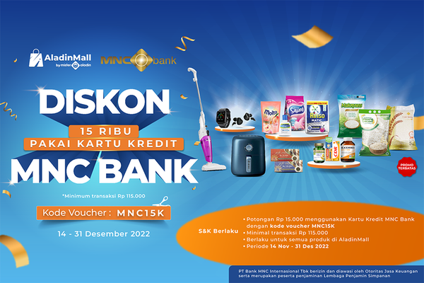 Pengguna Kartu Kredit MNC Dapat Diskon Khusus dari AladinMal. (Foto: MNC Media)