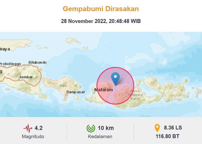 Nusa Tenggara Barat Diguncang Gempa Magnitudo 4,2. (Foto: MNC Media).