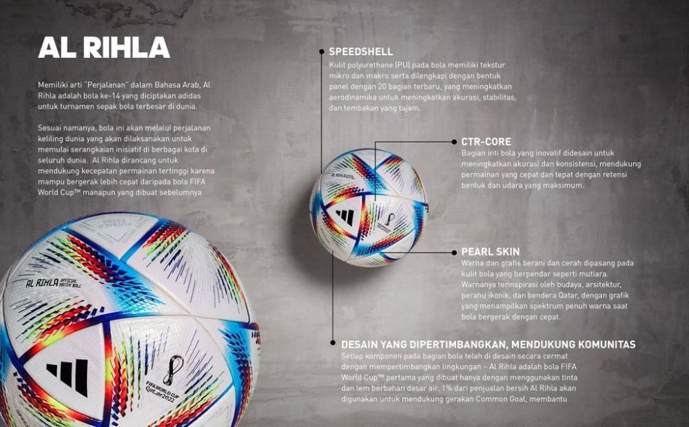 Buatan Madiun Indonesia, Intip Keunggulan Bola Piala Dunia 2022 ‘Al Rihla’. (Foto: Keunggulan Bola Piala Dunia)