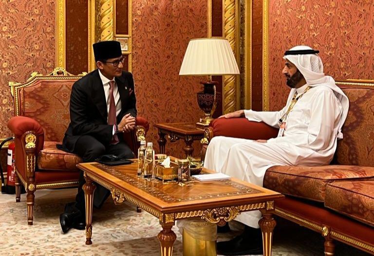 Bertemu Menteri Arab Saudi, Sandiaga Uno Dorong Produk Ekraf RI Digunakan Jamaah Dunia. (Foto: MNC Media)
