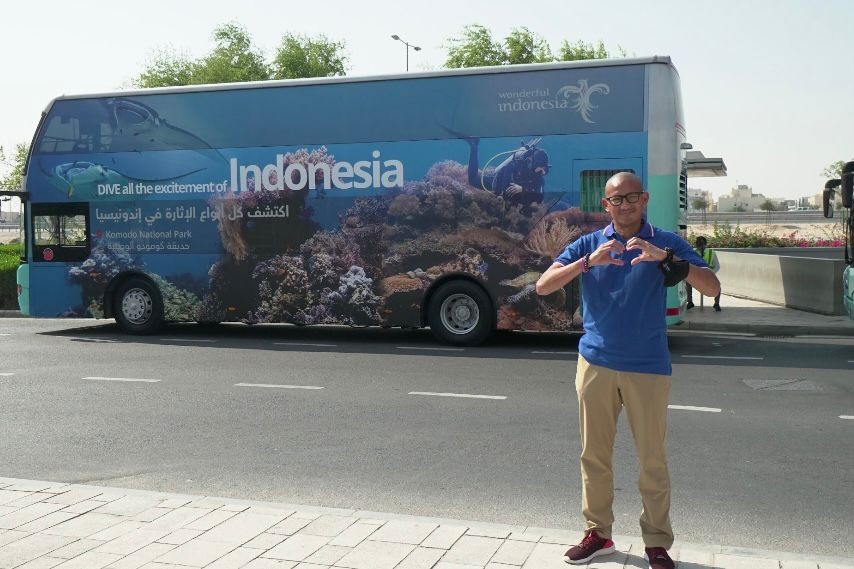 Lima Destinasi Wisata Prioritas RI Mejeng di Bus Piala Dunia 2022 Qatar  (Dok.Kemenparekraf)