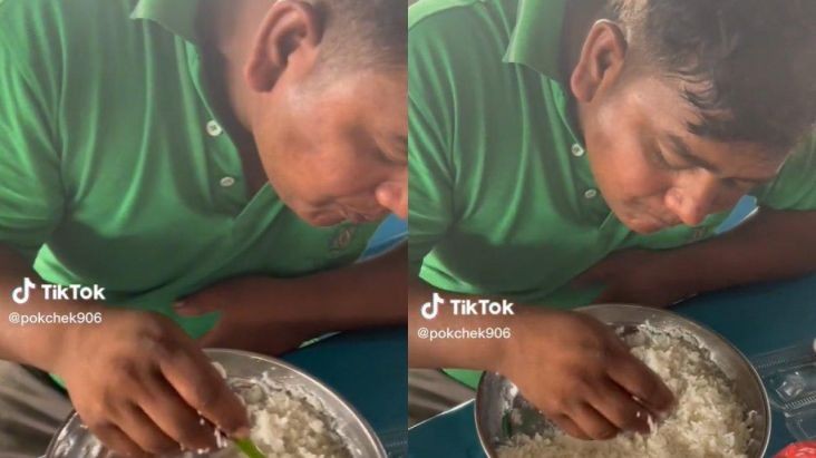 Pria Ini Hemat Makan Nasi Lauk Garam selama 19 Tahun, Kini Tabungannya Rp2 Miliar. (Foto: TikTok @PokChek96).