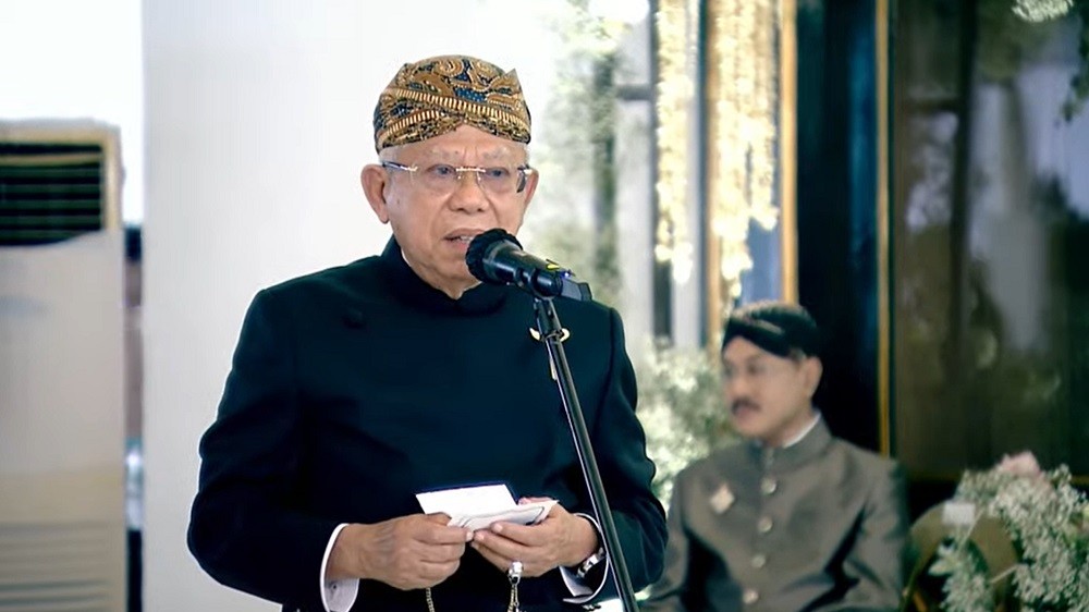 Ma’ruf Amin mengingatkan Kaesang Pangarep janji yang telah diucapkan saat menikahi Erina Gudono merupakan janji kepada Allah SWT.