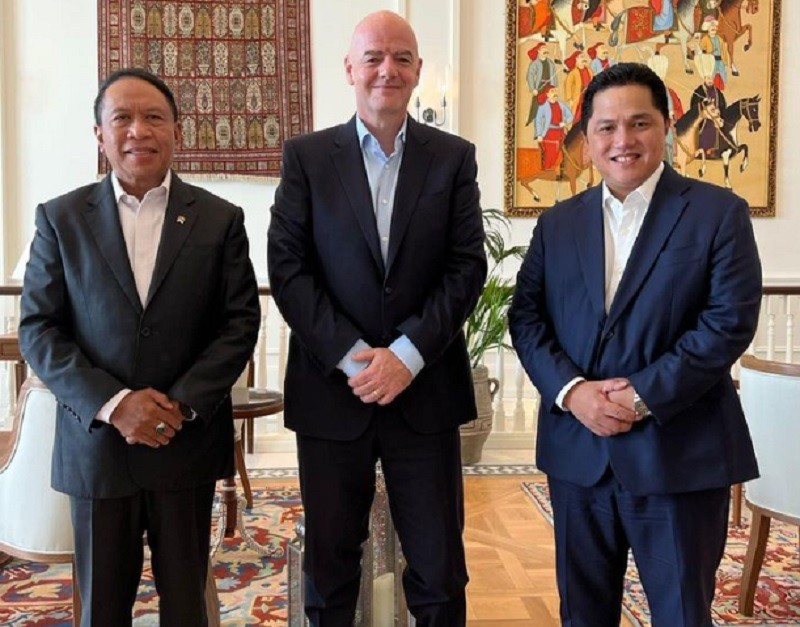 RI Jadi Tuan Rumah Piala Dunia U-20 2023, Erick Thohir Temui Presiden FIFA. (Foto: IG Erick Thohir).