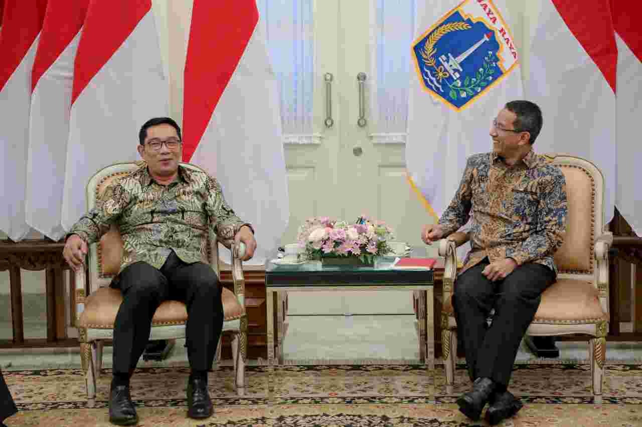 Bertemu Ridwan Kamil, Pj Gubernur DKI Bahas Kerja Sama Termasuk Pengendalian Banjir. (Foto: Pemprov DKI Jakarta)